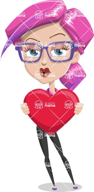 Pam the Lucky Charm: Ultra Violet Edition 2018 - Inloved Girl With Violet Hair Cartoon Character Graphic